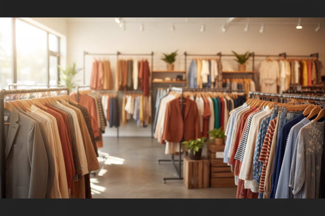 generate a cover photo for breadcrumb of all collection page background you know its  thrift store 